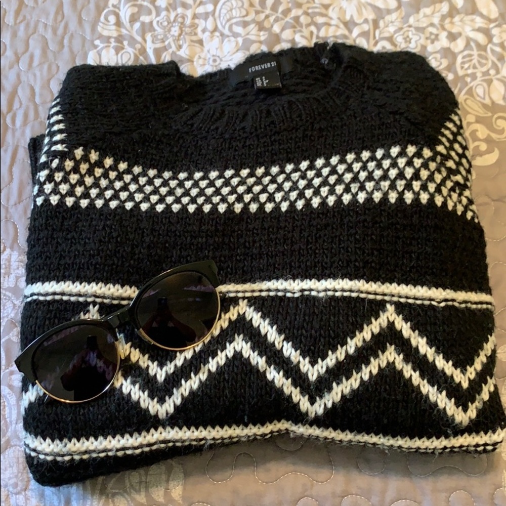 Black & White Knit Sweater